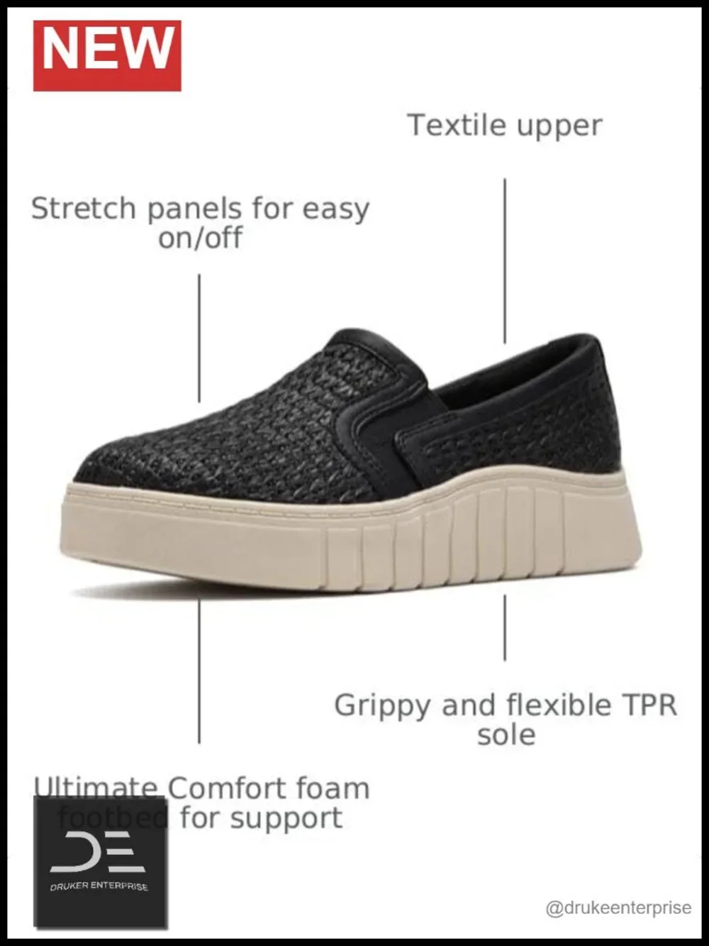 Women's Platform Loafers Slip-On Comfort Foam Textile Shoes
